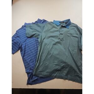 2-Carnoustie Mens XL Striped Golf Polo Shirts 100% Cotton Short Sleeve
